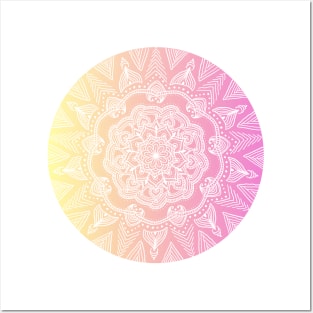 Pink and Yellow Mandala Posters and Art